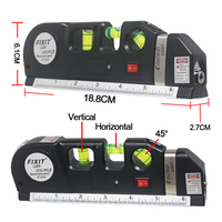 FIXIT LV-03 et LV-04 Niveau laser professionnel 3,8 pieds avec lignes croisées, outils de nivellement, RECHARGEABLES et NON-RECHARGEABLES