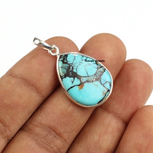 2025 Exclusive Design Women Jewelry Manufacture Tibetan Kingman Turquoise Handmade 925 Sterling Silver Pendant Silver Charms - Product Image 3