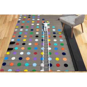 Tapis Banksy Dot Painter, Tapis Saloon, Tapis Banksy, Tapis imprimé à pois colorés, motif graffiti abstrait et mignon, avec poils doux - Product Image 1