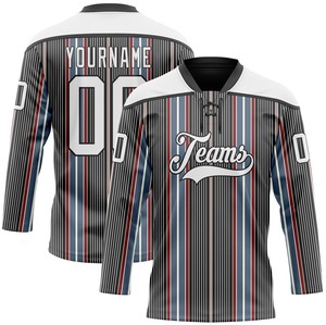 Camiseta de Hockey sobre Hielo Transpirable 100% Poliéster, Personalizable con Nombre/Números del Equipo, Secado Rápido, Antibacteriana, Manga Corta, Unisex para Adultos - Product Image 1