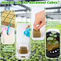 Cubes de laine de roche de 6 pouces pour culture hydroponique, support de culture pour la propagation des plantes, laine de roche pour le jardin