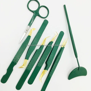 Pinzas de Precisión Antiestáticas Profesionales de Alta Calidad para Extensión de Pestañas, Punta Dorada, Acero Inoxidable, Empaque con Logotipo Personalizado - Product Image 1