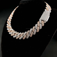 Nouvelle Chaîne Maille Cubaine Miami en Argent Sterling 925 Plaqué Or avec Diamants Moissanite VVS, Style Hip Hop, Bijoux Fins, Cadeau de Mariage