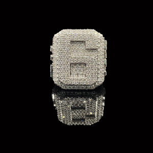 Anillo de Moissanita Unisex, Plata 925, Chapado en Oro Amarillo, Engaste de Lujo - Product Image 1