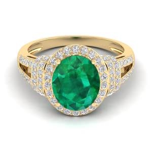 Anillo de Compromiso de Plata de Ley 925 con Moissanita al por Mayor de REYES, Corte Ovalado de 3.85 Quilates, Anillo Solitario con Gema Esmeralda para Mujer - Product Image 1