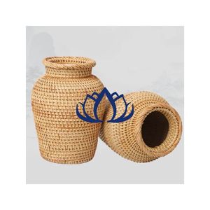 Vase en rotin de haute qualité Vase artisanal léger et durable pour arrangements floraux-LOTUS BLEU du Vietnam - Product Image 1