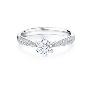 Bague en moissanite VVS1 de haute qualité, 1 carat, diamant rond, argent sterling S925, alliance, bague de fiançailles pour femme - Product Image 1