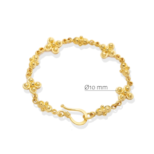 Diseño de flores Cadena chapada en oro de 22 quilates Diseño de cierre de gancho Plata de Ley 925 Pulsera hecha a mano turca al por mayor Joyería fina - Product Image 2