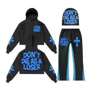 ชุดวอร์มขาบานผู้ชายผ้าฝ้าย100% กันลมระบายอากาศได้แบบซ้อนกันชุดวอร์มเรียวโลโก้ยั่งยืน XL ออกแบบได้ตามต้องการ - Product Image 3