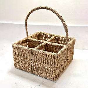 Weaving seagrass <b>cutlery</b> racks eco-friendly silverware rack sea grass utensil storage caddy basket - Product Image 4