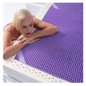 Wholesale Single Size Purple Polymer Hyper Elastic Polymer Gel Grid Mattress Toppers Vacuum Pack