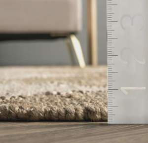 Alfombra Artesanal Abstracta de Yute Natural, Tejido Plano Texturizado y Grueso, Ecológica, Apta para Mascotas, Decoración para Sala de Estar - Product Image 5