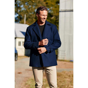 Latest Fashion Wool Blends Casual Business Men's Winter wedding Double Breasted pant coat - Product Image 3