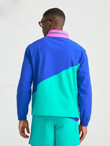 Conjunto de pantalones cortos de nailon cortavientos de verano Color dividido personalizado su propio logotipo Jogging Wear Unisex Zip-Up conjunto cortavientos de dos piezas - Product Image 5