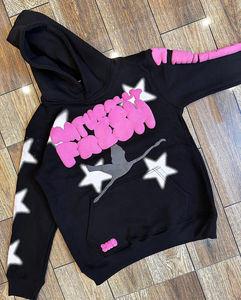 Poids lourd Vintage Streetwear français éponge pull hommes sweats à capuche fabricant personnalisé 3D bouffée impression à capuche 400 GSM - Product Image 1