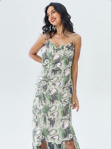 Tissus d'impression numérique personnalisés Vente en gros Femmes Satin de soie 100% Polyester Tissu Satin Floral Tissu pour vêtements - Product Image 4