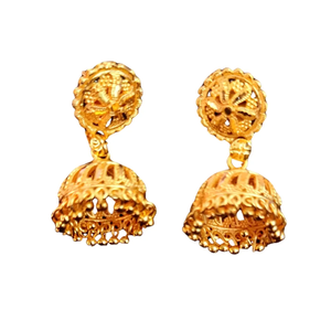 Comprar conjunto de pendientes de alta calidad con diseño tradicional 22CT chapado en oro Jhumka pendientes de joyería para las mujeres usan por los exportadores - Product Image 1