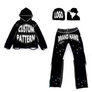 Sweat à capuche oversize en molleton épais 500 g/m² pour homme, en coton, délavé à l'acide, brodé, écologique, de haute qualité - Product Image 4