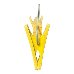 Wooden Clothing Hanger With Plastic Clips Foldable Rectangle Minimalist Design For Closet Use Lightweight Single Tier Hook - Product Image 4