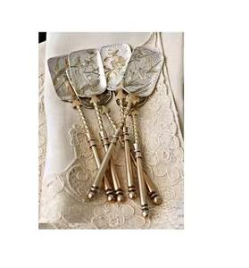 Juego de cucharas de café chapadas en plata de lujo, cubiertos de cuchara de acero inoxidable Vintage - Product Image 4