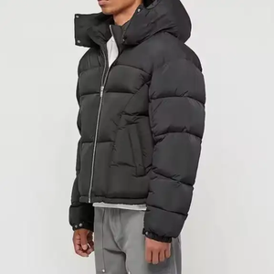 Fabricant de vêtements OEM personnalisé Vestes d'hiver rembourrées en duvet imperméable de grande taille pour hommes avec logo personnalisé - Product Image 5