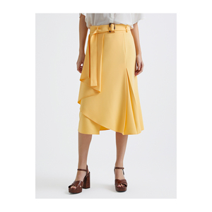 Jupe asymétrique épaisse pour femme avec ceinture et poches - Product Image 5