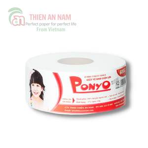 Lujoso rollo de papel higiénico de pulpa de madera virgen Jumbo de 2 capas ecológico hecho en Vietnam fuerte desechable 16gsm 2100 hojas paquete - Product Image 1