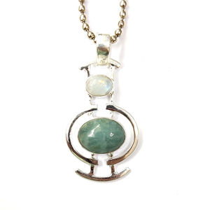 Colgante de Plata 925 Hecho a Mano con Múltiples Piedras Preciosas, Fabricante de Joyería Antideslustre JAIPUR SILVER - Product Image 1