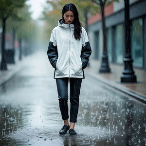 Solid Color <b>Hiking</b> Windbreaker Tracksuit Women Waterproof <b>Jacket</b> Rain Pants Two Piece Sets Ladies Wind Breaker Tracksuit Women's - Product Image 5