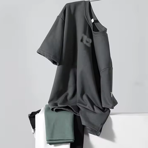 เสื้อยืดวินเทจสำหรับผู้ชายใส่ได้ทั้งชายและหญิงลายปักปะติดขนาดใหญ่พิเศษแฟชั่นฤดูร้อน - Product Image 2