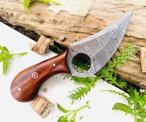 Couteau de chasse de survie en acier damas fait à la main avec gaine en cuir OEM pris en charge pour la chasse Camping en plein air - Product Image 5