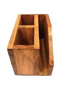 Moderno Porta Cubiertos de Madera Hecho a Mano con Ranura para Servilletas, Organizador de Mesa Multicompartimento para Cucharas, Tenedores, Cuchillos y Almacenamiento de Toallitas - Product Image 2