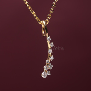 Pendentif incurvé en diamant rond cultivé en laboratoire certifié IGI en or jaune/rose et or blanc 9 carats, bijoux élégants en diamant fin - Product Image 3
