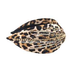 2023 High Quality Handmade Designer <b>Fabric</b> <b>Headbands</b> for Women and Children Multi-Color Embroidered Hair Bands with Sequins - Product Image 6