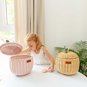 Cesta de Almacenamiento Moderna de Mimbre Ecológico, Pequeña y Natural - Product Image 4