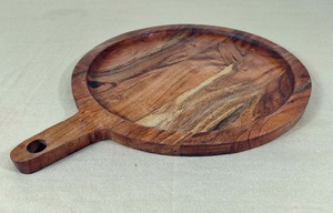 Plato de madera para pizza, tabla redonda para servir comida, desayuno, bar, cocina, hogar, decoración, regalos de boda, restaurante, 2023 - Product Image 2