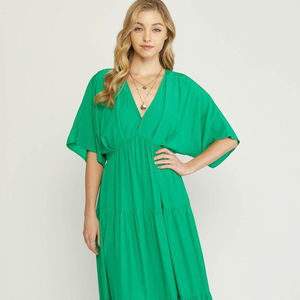 2023แม็กซี่เดรสแขนสามส่วนสไตล์โบฮีเมียนชุดเดรสยาวลำลองของผู้หญิงทรงหลวม100% ใหม่ล่าสุดสำหรับฤดูร้อน - Product Image 1