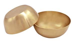 Tazón decorativo redondo con acabado en cobre de fabricante turquesa grande de metal fundido de calidad superior con acabado en bronce Ideal - Product Image 2