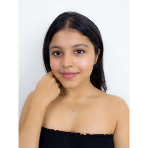 Collar de plata con inicial del alfabeto y diamantes americanos - Product Image 1