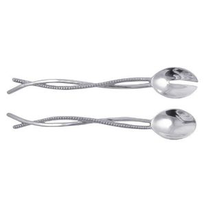 Ensemble de couverts à salade en métal inoxydable poli pour hôtels restaurants et cuisine à domicile servant des salades vertes saines - Product Image 3