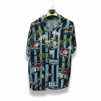 Camisa Moderna de Manga Corta para Hombre, Corte Relajado, Tela Satinada, Transpirable, Elegante, Informal de Verano, Cuello en V, Teñido, Anti-UV