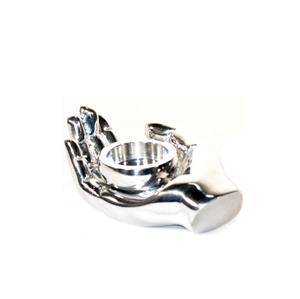 Stunning shine polished Metal Handshape Candle <b>Tealight</b> <b>Holder</b> for Room Centerpieces Elegant Design for Special Events best sale - Product Image 1