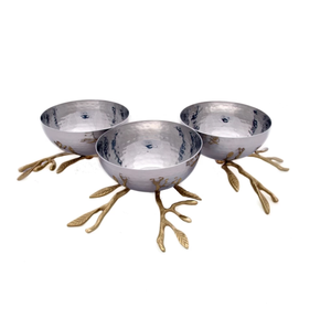 <b>Gold</b> Custom Brass Fruit <b>Bowl</b> Stand Luxury <b>Decorative</b> <b>Bowls</b> With <b>Gold</b> Brass Leaf Stand Top Selling and High Quality - Product Image 5