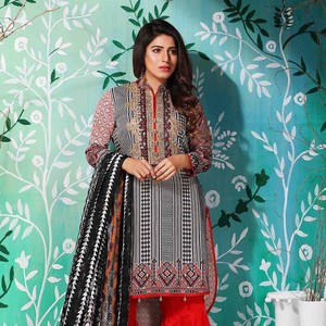 Traje de viscosa bordado Tawakkal Azure - 3978-B - Product Image 1