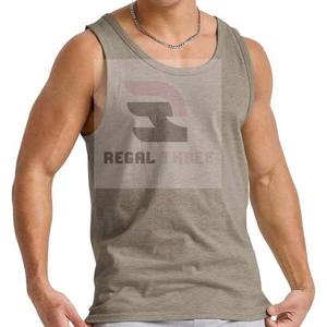 Débardeur de fitness sans manches pour homme personnalisé, haute qualité, respirant, écologique, col rond décontracté, impression de logo, polyester/coton - Product Image 2