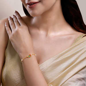 Bracelet en argent 925 Golden Parvati Pearl, élégant et luxueux, tendance - Product Image 2