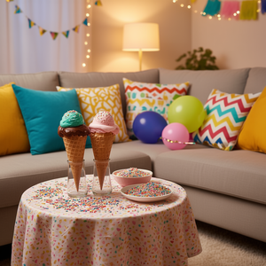 Maglietta a Maniche Lunghe per Festa in Pigiama a Tema Gelato, Prodotto Promozionale Personalizzabile - Product Image 3