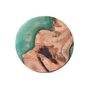 Ensemble de sous-verres en bois modernes faits à la main en résine époxy Table basse oeuvre décorative boisson tapis et tampons pour décoration de table - Product Image 1