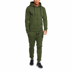 Ensemble de vêtements de sport en coton solide pour hommes personnalisés 2025 | Sweat à capuche et pantalon de jogging à cordon respirant | Vêtements d'entraînement confortables - Product Image 3