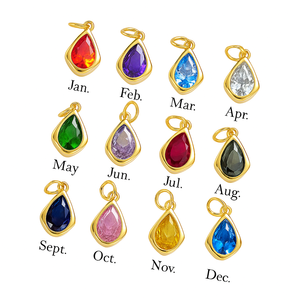 <b>Blue</b> <b>Topaz</b> Birthstone Charm Gold Plated Teardrop Crystal Pendant for Necklace Handmade Charm Pendant & <b>Bracelet</b> Jewelry Making - Product Image 5